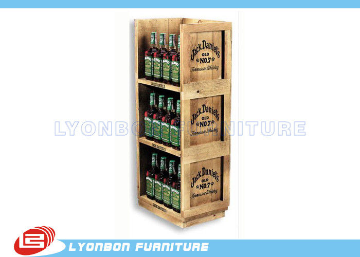शराब बिक्री के लिए प्राकृतिक पाइन लकड़ी के प्रदर्शन मंत्रिमंडलों, कस्टम लकड़ी शोकेस
